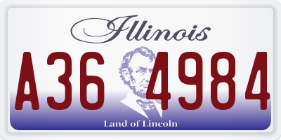 IL license plate A364984