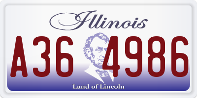IL license plate A364986