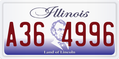 IL license plate A364996