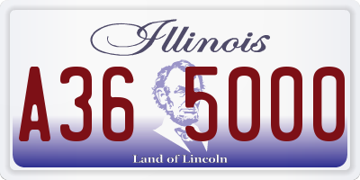 IL license plate A365000