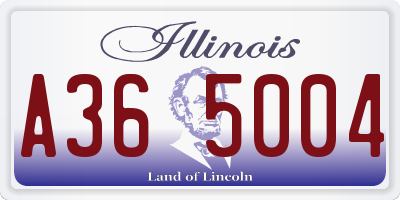 IL license plate A365004