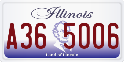 IL license plate A365006
