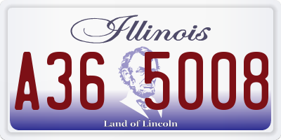 IL license plate A365008
