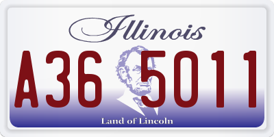 IL license plate A365011