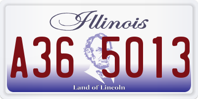 IL license plate A365013