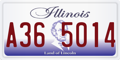 IL license plate A365014