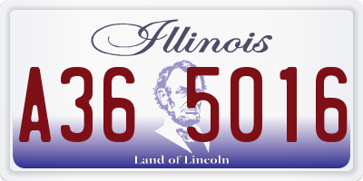 IL license plate A365016