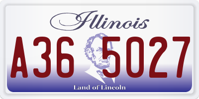 IL license plate A365027