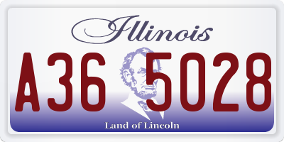 IL license plate A365028