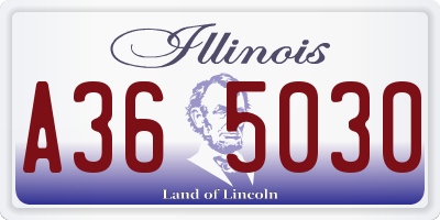 IL license plate A365030