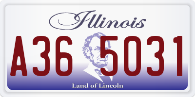 IL license plate A365031