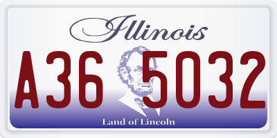 IL license plate A365032