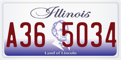 IL license plate A365034