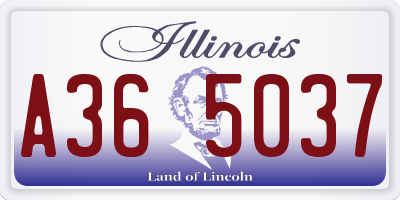 IL license plate A365037