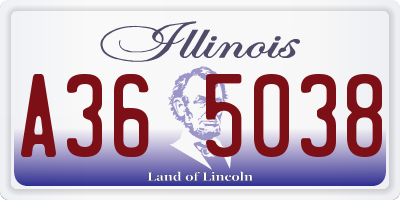 IL license plate A365038