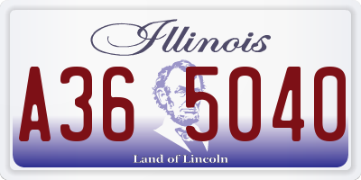 IL license plate A365040