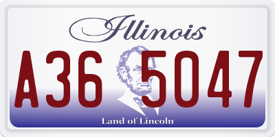 IL license plate A365047