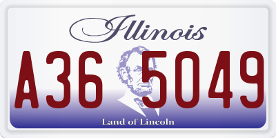 IL license plate A365049