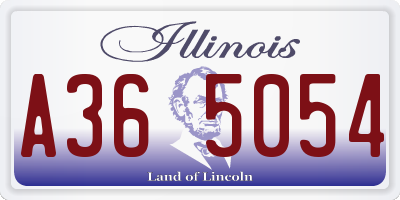 IL license plate A365054