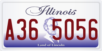 IL license plate A365056
