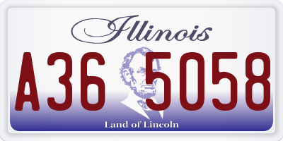 IL license plate A365058