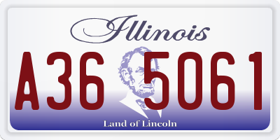 IL license plate A365061