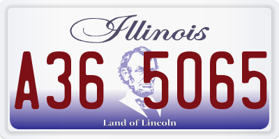IL license plate A365065