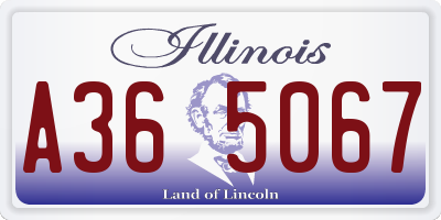 IL license plate A365067