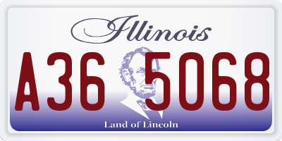 IL license plate A365068