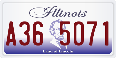 IL license plate A365071