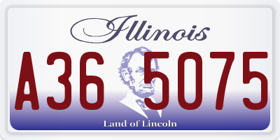 IL license plate A365075