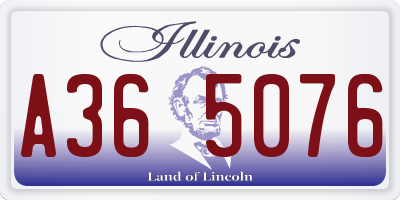 IL license plate A365076
