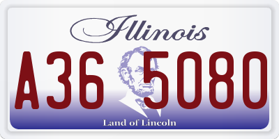 IL license plate A365080