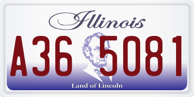 IL license plate A365081