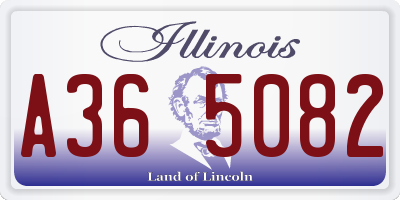 IL license plate A365082