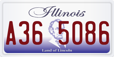 IL license plate A365086