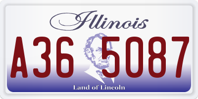 IL license plate A365087