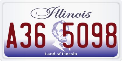 IL license plate A365098