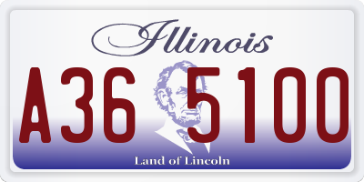 IL license plate A365100