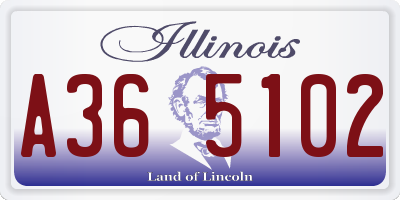 IL license plate A365102
