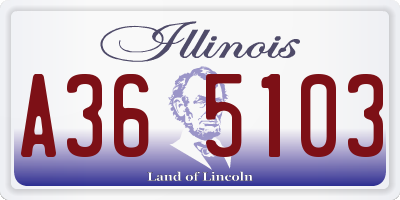 IL license plate A365103