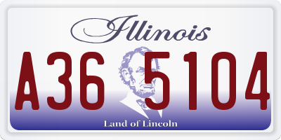 IL license plate A365104