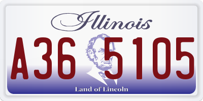 IL license plate A365105