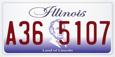 IL license plate A365107