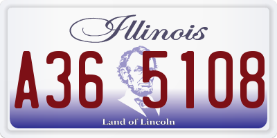 IL license plate A365108