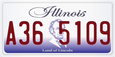 IL license plate A365109
