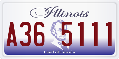 IL license plate A365111