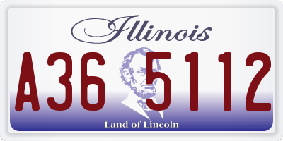IL license plate A365112