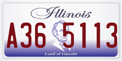 IL license plate A365113