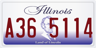 IL license plate A365114